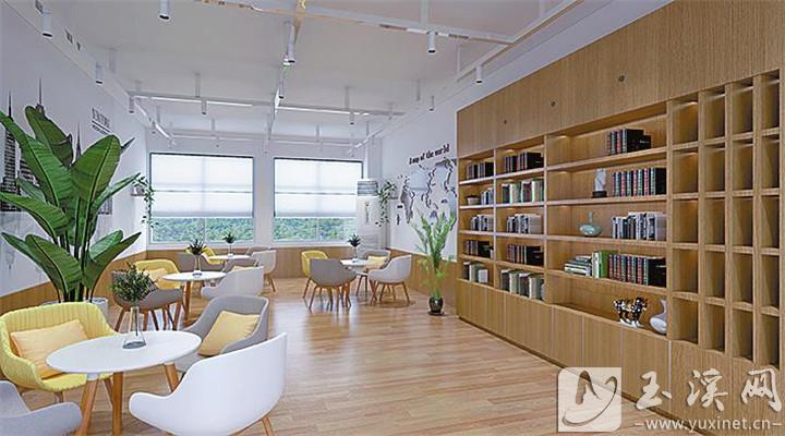 學院全新打造的閱讀休閑區(qū)。